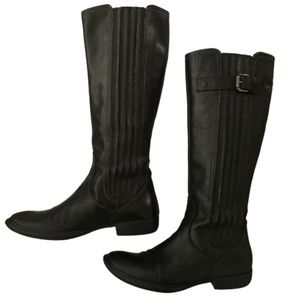 Tall Black Italian Leather Riding Boots Aqua Brand